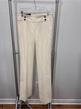 CLUB MONACO 2000s NWT Wool Ursula Ivory Low-Waist Trousers Pants Bootcut Size 2